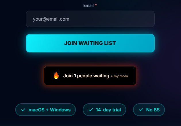 First Waiting List Sign-up